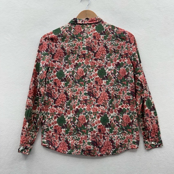 Sezane Womens XS (34) Floral Button Up Shirt Cotton Silk Blend Quiet Luxury - Picture 2 of 8
